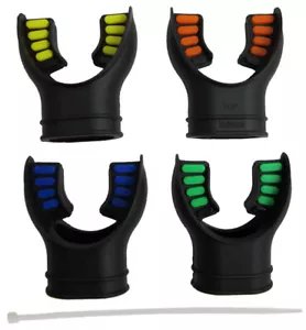 Buceo Negro Silicona Pulpo Snorkel Boquilla Color Pestaña y Corbata Reguladora - Imagen 1 de 6