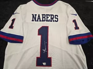 New York Giants MALIK NABERS Signed Auto Autograph Football Jersey WHITE COA - Picture 1 of 5