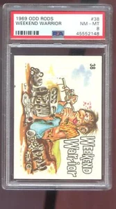 1969 Donruss Odd Rods #38 Weekend Warrior PSA 8 Graded Sticker Card Odd Rod - Picture 1 of 2