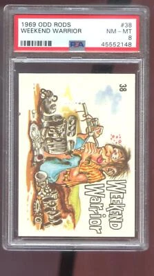 1969 Donruss Odd Rods #38 Weekend Warrior PSA 8 Graded Sticker Card Odd Rod - Image 1 of 2