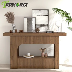 Console Table with Storage 54 Inch Entryway Table for Living Room 2-Tier Narrow - Picture 1 of 16