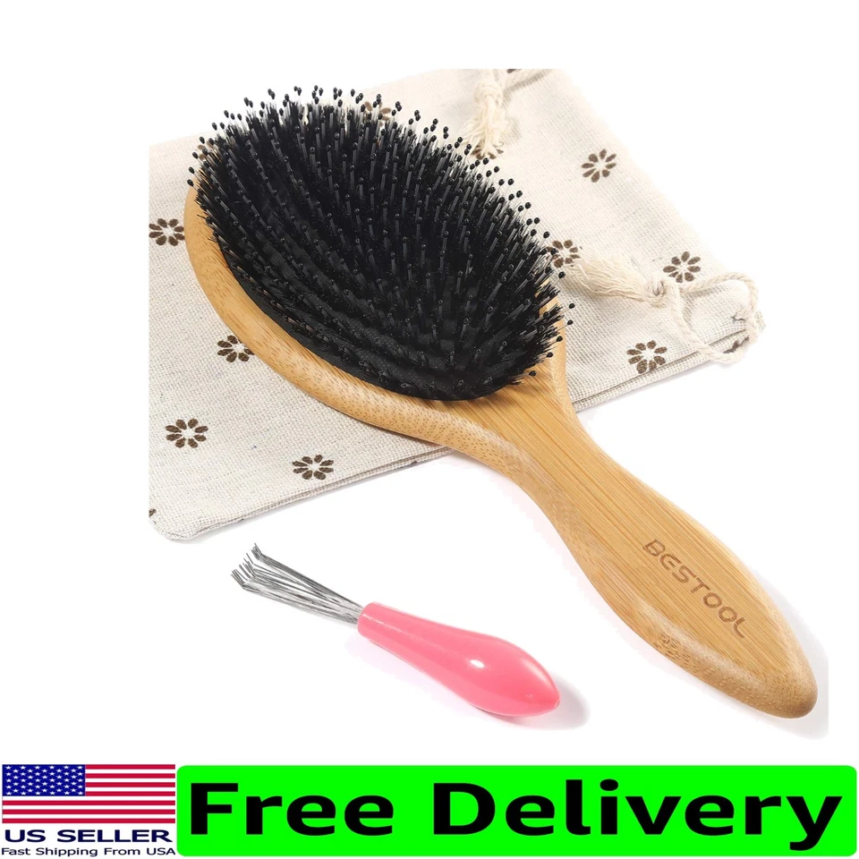 Cepillo de pelo grande ovalado con paleta - mezcla antiestática de jabalí y nailon para todo el cabello Foto 1 de 4