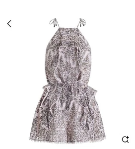 Zimmermann Henna Frippery Playsuit Size 1 / AU 10 | Taupe Floral Ruffle Designer - Picture 1 of 15