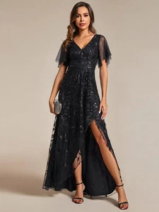 Ever Pretty Sequins Long Maxi Prom Ball Quiz Gown Evening Party Dress Size 18 - Picture 1 of 13