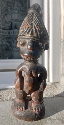 Statue Africaine Ancienne Bois Sculpté Collection - Photo 1/4