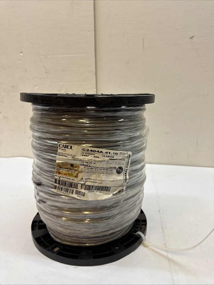 Carol 18 AWG 4 Cond Gray 1000 ft General Purpose Cable C2404A.41.10