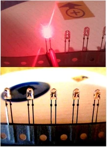 100 rote 3,9 x 3mm LED's sehr hell, 2,2V 50mA 880mcd  neu - Picture 1 of 1