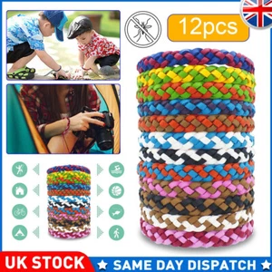 12-Pack Mosquito Pest Repellent Bracelet Adjustable Leather Deet-Free Wrist Band - Picture 1 of 17