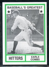 1982 TCMA Baseball's Greatest Hitters - #32 - Earle Combs - New York Yankees