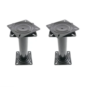 Pair of 14" Tall Seat Pedestal, 360° Seat Swivel, Black Steel, Boat Caravan - Picture 1 of 1