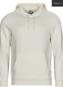 Herren Puma Essentials bestickt Logo Hoodie cremefarben Größe Large #W4 - Bild 1 von 5
