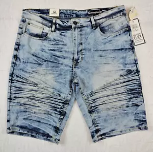 Sp Essentials Active Flex Marble Light Blue Jean Short Men's Size 36 Slim NWT - Picture 1 of 17