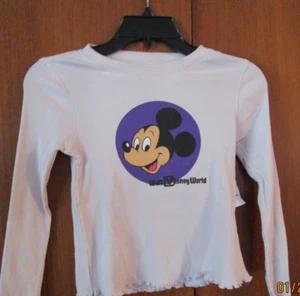 New Disney Parks WDW Lilac Mickey LS Tee Youth 7/8 Cotton Elastane Bust 30 L 17 - Picture 1 of 5