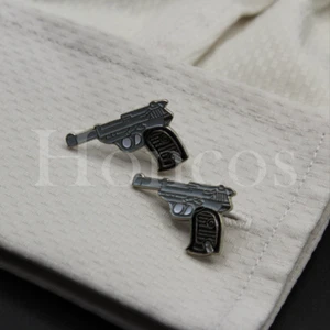 Gemelos pistola Walther P38 hechos a medida hágalo usted mismo joyería vintage regalo para hombres ejército - Imagen 1 de 4