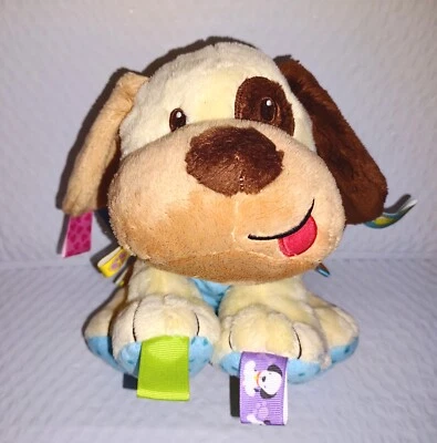 Taggies Tag n Play Pals PERRO CACHORRO 10 pulgadas Crema Suave Sonajero Peluche Lovey Clip  Foto 1 de 4