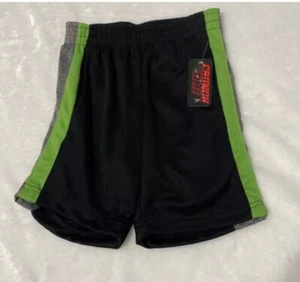 Crunch Time Boys Shorts Black/Lime Green/Gray - Small (6-7) NWT - Picture 1 of 5