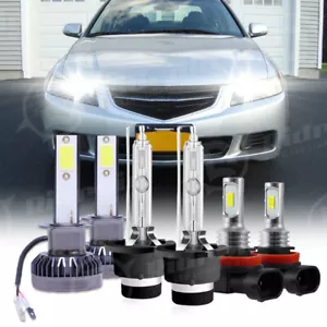 For Acura TSX 2004 2005 2006 2007 2008 LED HID Headlights Hi/Low +Fog Light Kit - Picture 1 of 24