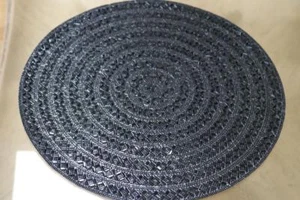 SPARKLES HOME LUMINOUS MADISON AVE ROUND PLACEMATS WITH BLACK CRYSTALS-BLACK-S/2 - Picture 1 of 1