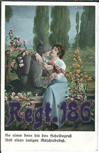 Postal tarjeta de soldado impresión regimiento de infantería 186 4. Compañía 1916 serie 6149/6 - Imagen 1 de 2