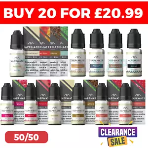 Vapemate Classic 50/50 VG/PG E Liquid | Vape Juice | 10ml | E Cig | Clearance | - Picture 1 of 1