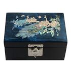 Mother of Pearl Peacock Blue Jewelry Small Trinket Keepsake Box Chest Holder