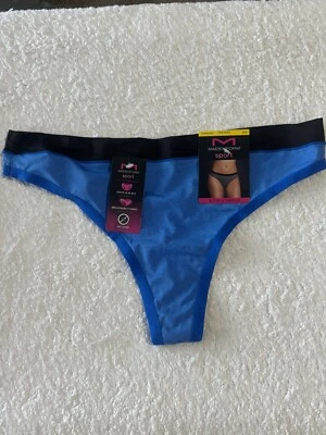 Bragas de bikini Maidenform Sport tiro bajo no show 6 medianas nuevas con etiquetas azul negro Foto 1 de 4