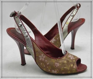 LOUIS VUITTON Monogram TAKASHI MURAKAMI Floral Canvas Open Toe Sandals EUR 38 - Picture 1 of 4
