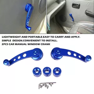 Par universal de manivela bobinadora manual de aluminio para puerta de coche azul - Imagen 1 de 8