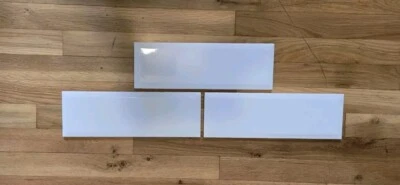 (3) TILES NEW AMERICAN OLEAN 4 X 12 SUBWAY BEVEL WHITE  SL10412MDBHC1P2  - Image 1 of 4