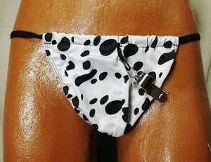 NWT Men's Whistle Black & White G-String Thong Underwear L/XL - Picture 1 of 2