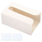 Wall Mounted Tissue Box, Plastic Napkin Dispenser with Adhesive Sticker, Beige