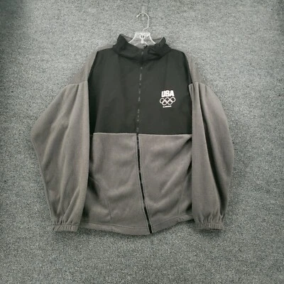 Chaqueta del Comité Olímpico de los Estados Unidos para mujer 2XL gris equipo de EE. UU. cremallera completa polar Foto 1 de 4