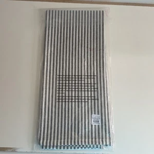 NUEVO Toalla(s) de té a rayas Pottery Barn Wheaton 20 x 30" mezcla de lino gris carbón - Imagen 1 de 4