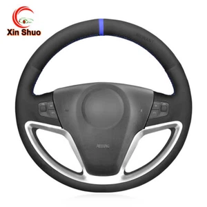 Black Suede Car Steering Wheel Cover for Opel Antara Saturn Vue Vauxhall Antara - Picture 1 of 10