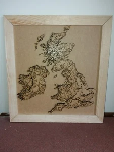 3d British Isles framed topographic map - Picture 1 of 3