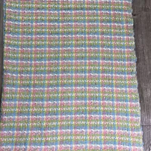 Vintage strukturierte Webtischdecke Pastell gestreift 50x66 - Bild 1 von 6
