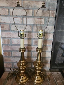 Pair of Leviton Brass Table Lamps - Picture 1 of 24