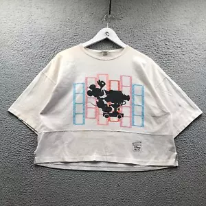 Vintage 1987 Disney MGM Studios Mickey Mouse Film Camera Crop Top Shirt Women L - Picture 1 of 15