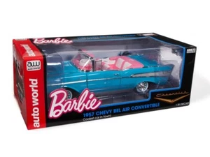 Auto World Barbie '57 Chevy Bel Air Convertible (BLUE) 1:18 Scale Diecast Car - Picture 1 of 5