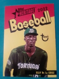 2022 Topps Heritage Minor League #73PC-16 Elly De La Cruz RC 1973 Pack Cover, NM