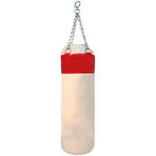 56" PUNCHING BAG WITH CHAINS Sparring MMA Boxing Training Canvas Heavy Duty Red