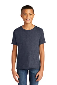 Gildan G640B Youth Short Sleeve Cotton Softstyle Crew Neck Stylish T-Shirt - Picture 1 of 15