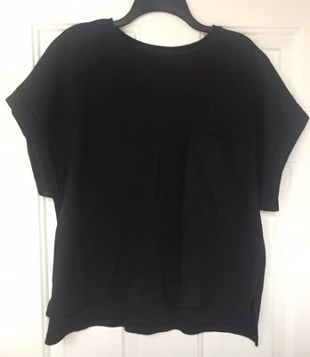 Top Avia negro con puño enrollado mangas cortas bolsillo frontal para mujer talla XL 16-18 USADO EN EXCELENTE ESTADO  Foto 1 de 4