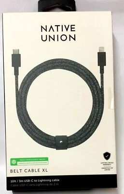 Native Union MFi Certified Lightning-to-USB-C 10' Cable for iPhone 14/13,Cosmos - Image 1 of 2