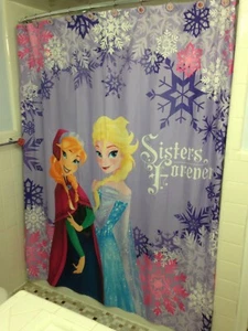 Set tenda doccia bagno Disney Frozen Princess Anna Queen Elsa Sisters Forever - Foto 1 di 9