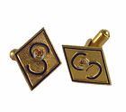 Vintage Fraternal Shriners Potentate Men's Cufflinks Gold Toned Costume Jewelry 