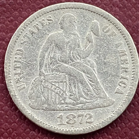1872 Seated Liberty Dime 10c Better Grade #53445 Cover