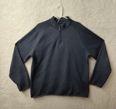 Dockers мужчин толстовка XXL синий 100% полиэстер длинным рукавом 1/4 молнии пуловер - Изображение 1 из 4