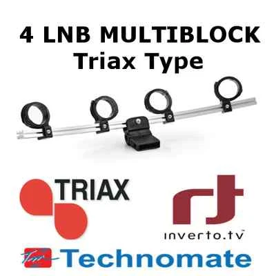 4 LNB Multiblock Holder For Triax, SAB, Technomate, Inverto Multi Feed Dish