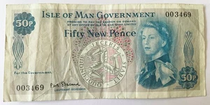 ISLE OF MAN GOVERNMENT FIFTY PENCE NOTE ELIZABETH II - Picture 1 of 2